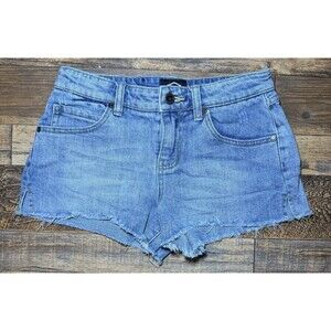 RVCA Light Wash Cupid 2 Low Rise Cut Off Raw Hem Casual Denim‎ Jean Shorts Sz 25